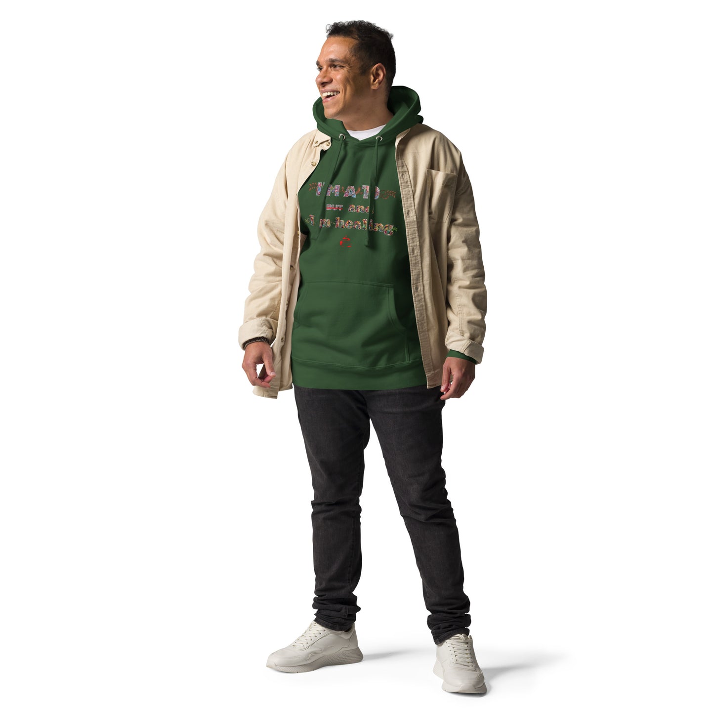I'm a 10 and I'm Healing: Unisex Hoodie - Flower Font