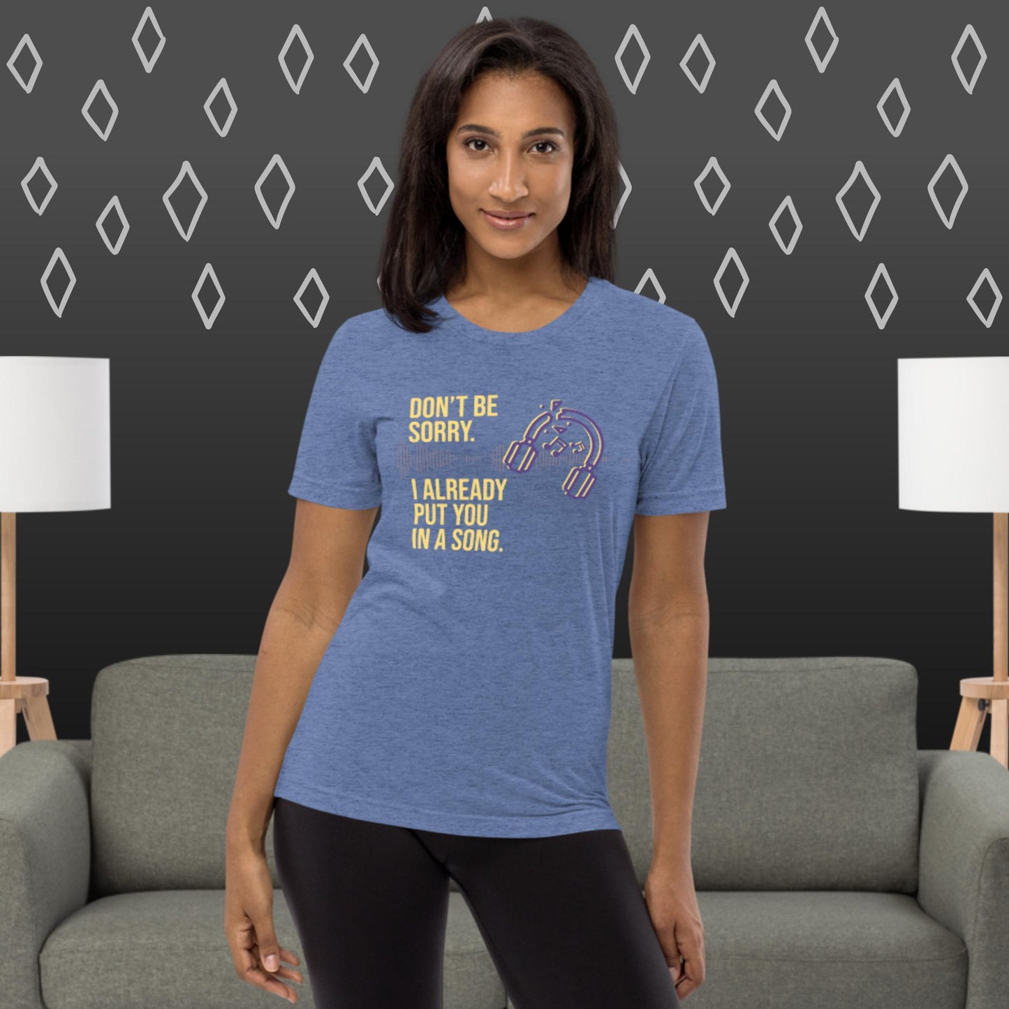 I Bet You Think This Song Is About You - Purple and Yellow font Tri-blendShirt