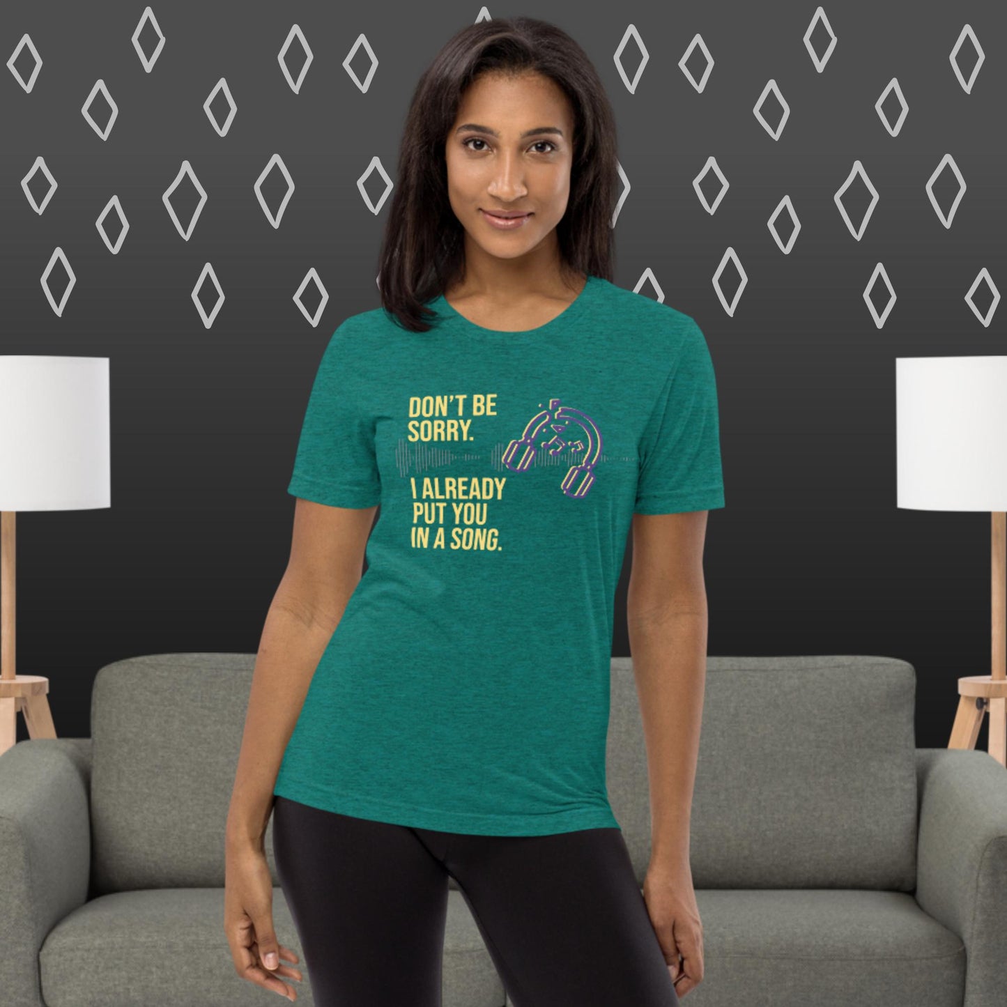I Bet You Think This Song Is About You - Purple and Yellow font Tri-blendShirt