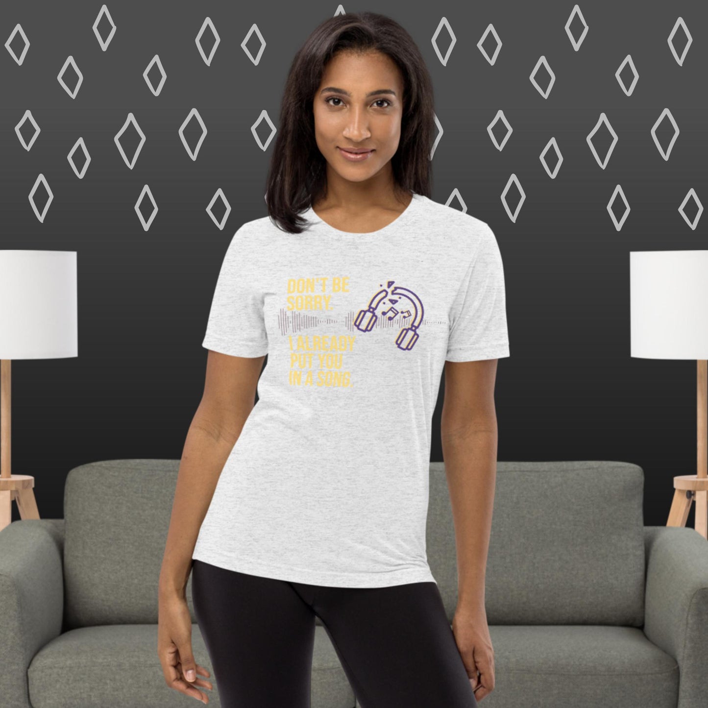I Bet You Think This Song Is About You - Purple and Yellow font Tri-blendShirt