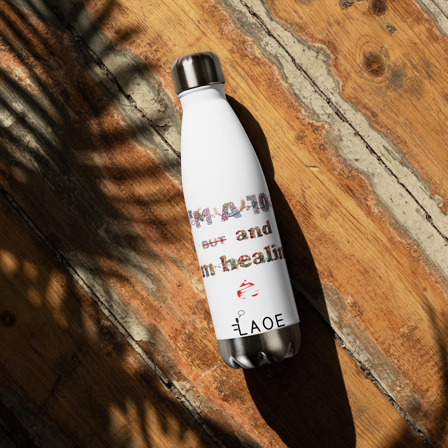 I'm a 10 and I'm Healing: Stainless steel water bottle