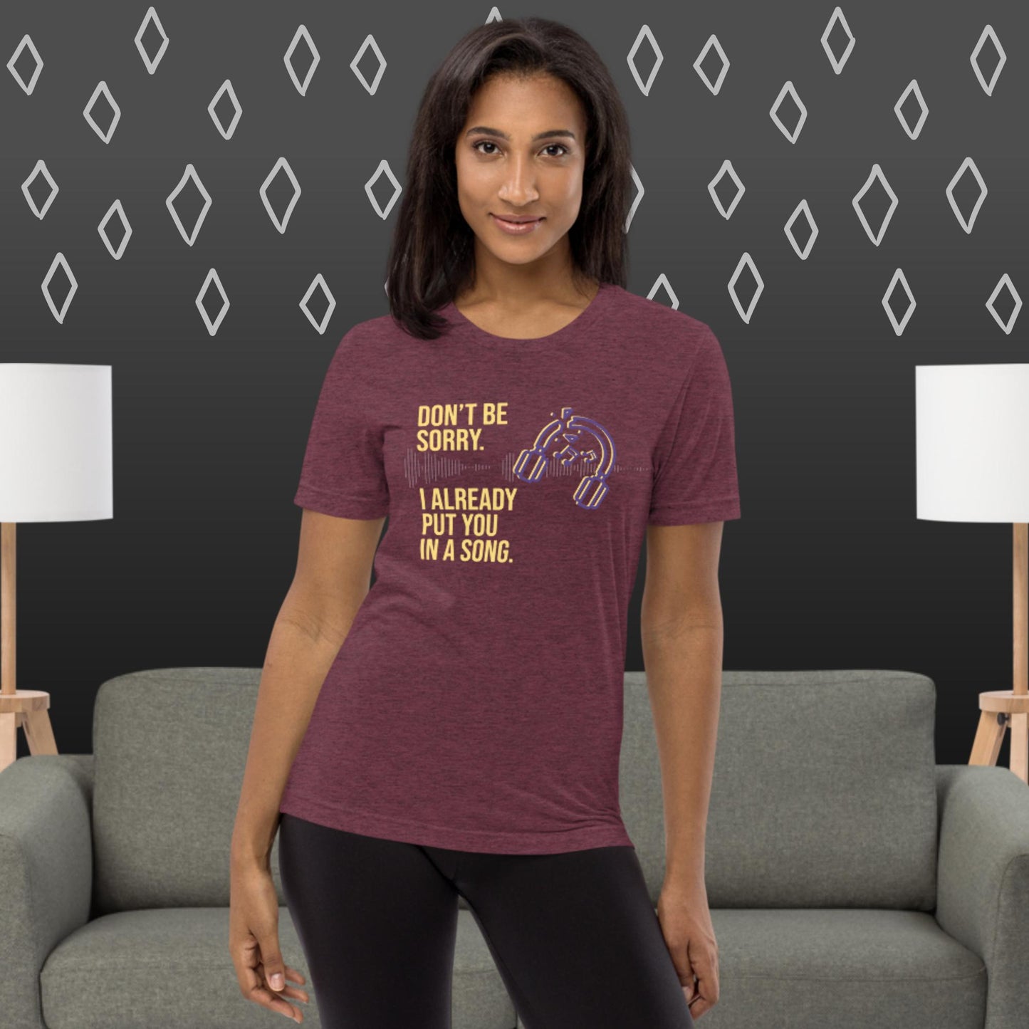 I Bet You Think This Song Is About You - Purple and Yellow font Tri-blendShirt